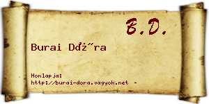 Burai Dóra névjegykártya